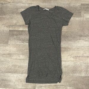 Gray Short Sleeve T-Shirt Dress
